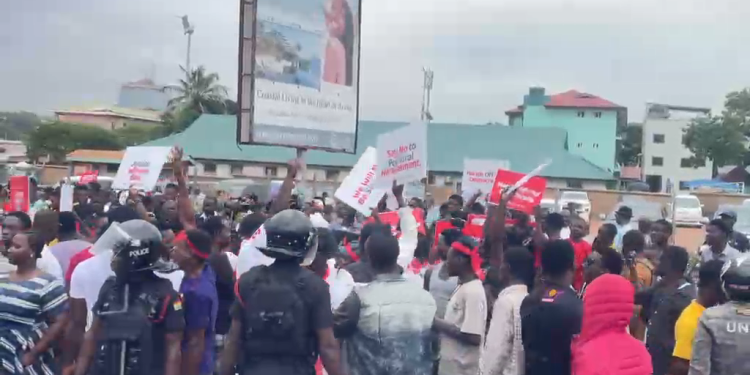 NPP supporters picket EOCO headquarters over arrest of Miracles Aboagye