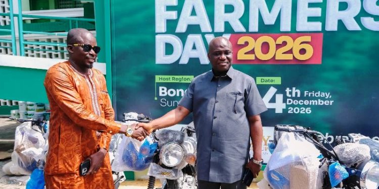 Oboye Azimah donates 10 motorcycles to support 2026 Farmers’ Day