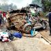 Two Killed, five injured in fiery crash involving fuel Tanker and 3 vehicles on Accra–Kumasi Highway