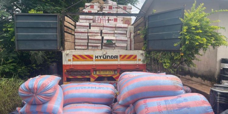 Two arrested as Police intercept vehicle with cigarettes, suspected cyanide