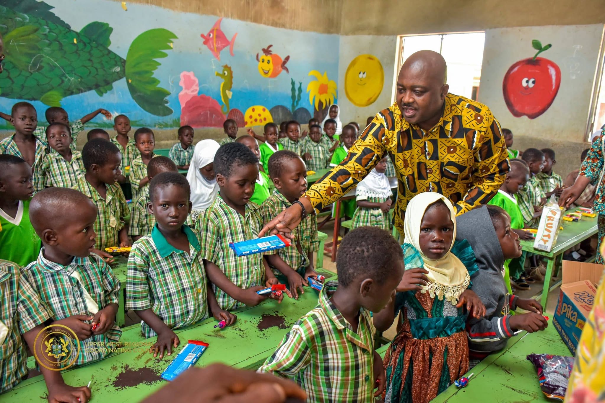 Puozuing donates 13,800 exercise books as Upper West schools reopen 42 Charles L Puozuing my first day at school visit