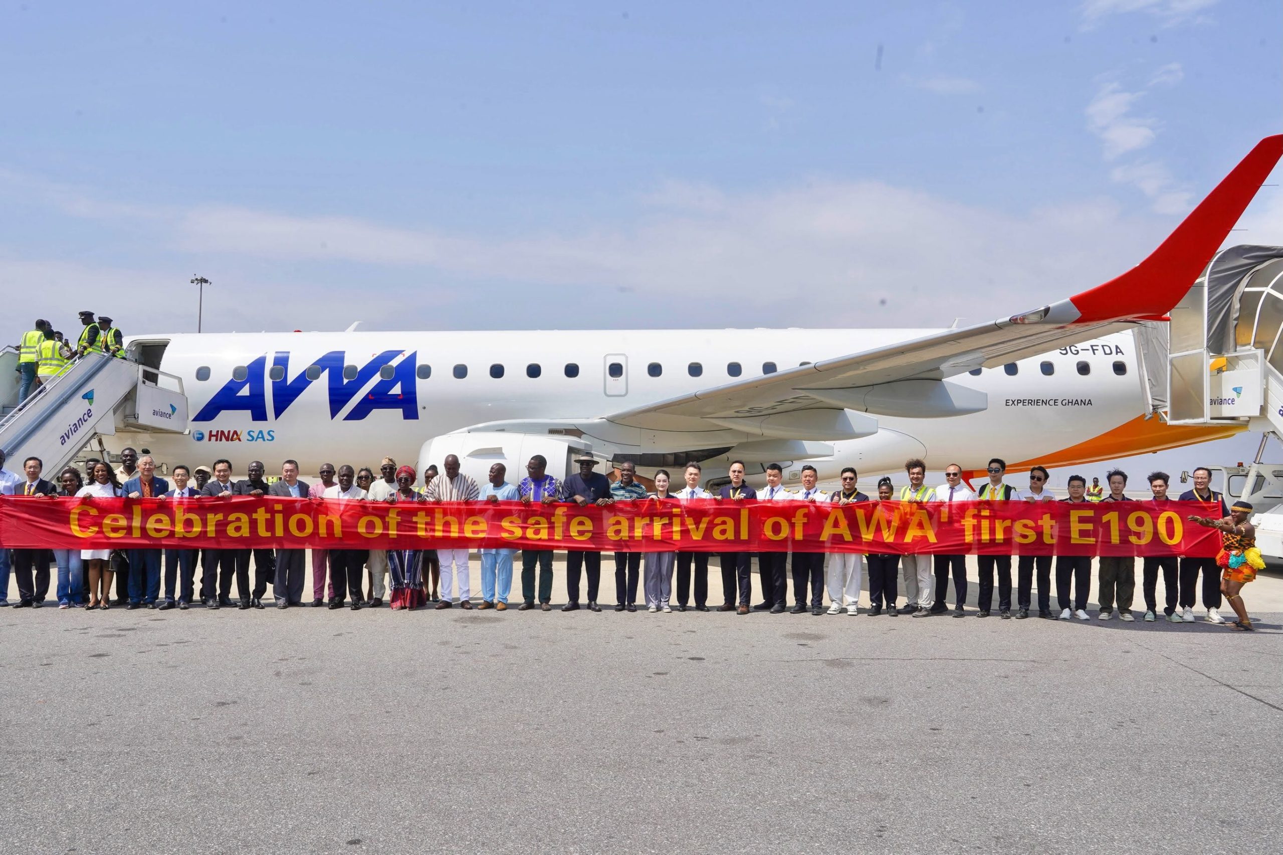 AWA takes delivery of first E190 as Ghana pushes regional aviation expansion 42 New AWA plane scaled