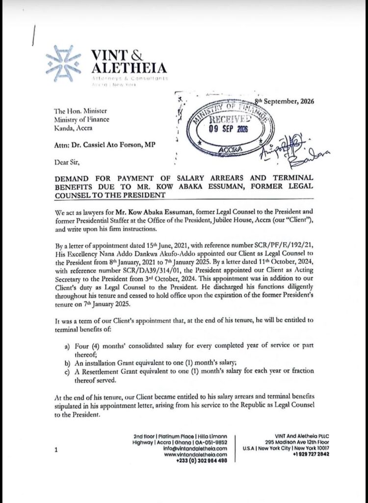Ekow Essuman demands payment of ex-gratia, salary arrears from Finance Ministry 42 a036c6b6 1ba8 49e9 aadc 8a393b8cb0fa 750x1024 1
