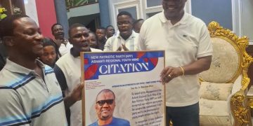 Ashanti NPP Youth Wing confers regional patron honour on Dr Ayew Afriye