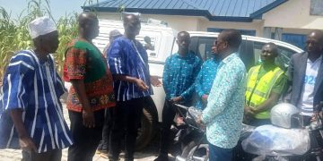 Daffiama-Bussie-Issa NHIS gets pick-up, motorbike to boost operations